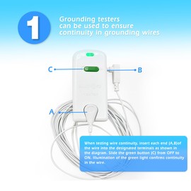 GRUENERDE Grounding Continuity Tester Kit Use to Test The Continuity and Effectiveness of Grounding Sheets, Pillowcases, Mats, Pads with 15ft Grounding Cord and Instruction
