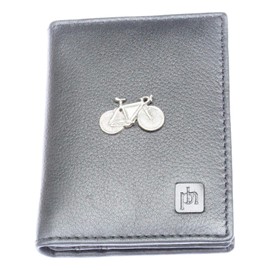 Racing Bike Bifold Card Holder Leather Black Wallet RFID Safe 292