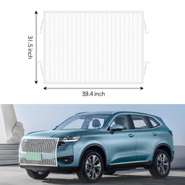 Wuyaoyao Car Grille Protection Net, 39.4"×31.5" High-Density Front Grill Air Intake Mesh Dustproof Net with Hooks, Car Grill Mesh Blocks Stones Leaves Dirt, Universal Car Accessories (Regular: White)