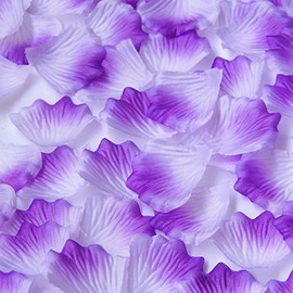 Pétalos de rosa, colorfulife® Multicolor Seda Artificial Pétalos De Rosa Flor Nupcial ducha favorece para suelos de mesa de boda suministros decoración mesa confeti, 25# Purple-white, 5000