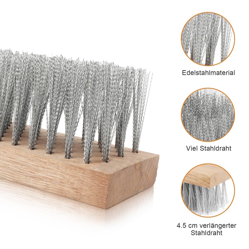 MOKIDO 30 cm Wire Broom, Durable Wire Broom for Moss