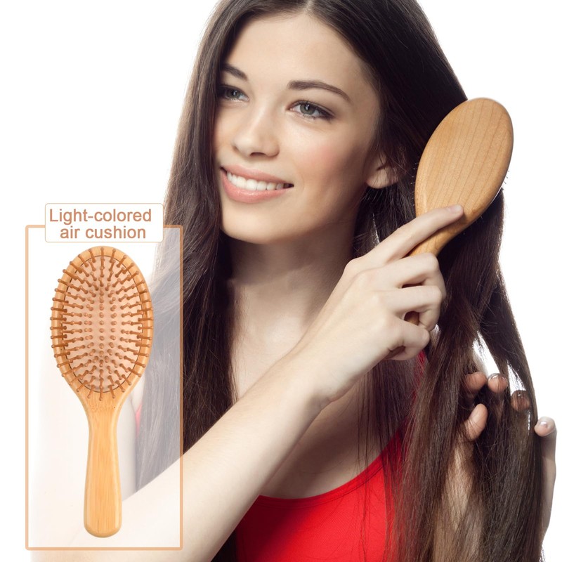 Dokpav Kit De Cepillo y Peine Bambu, 6pcs Peine De
