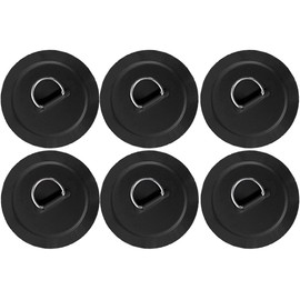 TONLOOEEL 6 Pack 4.33" Stainless Steel D-Ring Circular Patch for PVC Inflatable Boat Kayak SUP Canoe Deck Surfboard Accessories,NO Glue Include.-Black