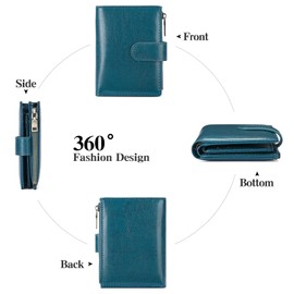 GAEKEAO Women's Purse Women's Small Purse Women's Small Purse with RFID Blocking, Women's Purse with Zip Pocket, Type: peacock blue, Modern