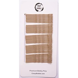 Crazy Bobble® Premium Bobby Pins for Women. Ideal Hair Pins for Styling, Hair Up, Hair Grips for Hair Buns, Add Volume. (5 cm / 2.2 inches 50 Pcs) (Dark Blonde)