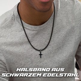 NUMBERS® | 30 cm Long Black Necklace with Number | Stainless Steel Pendant and Chain | Show Your Favourite Sports Number | Gift for US Sports Fans | OriginalCorner®, Stainless Steel