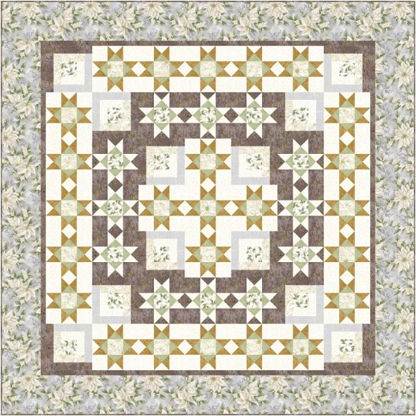 Hoffman Quilt Kit - Poinsettia Elegance - 80" X 80"