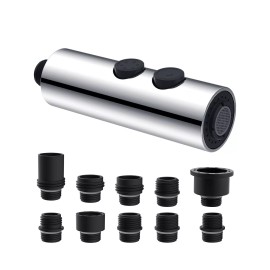 Hibbent Pull Down Kitchen Faucet Head Replacement, 2 Function Pull Out Sink Spray Head - Chrome