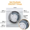 GE 24-Hour Heavy Duty Indoor Plug-in Mechanical Timer, Gray/White