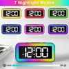 Colorful Nightlight LED Digital Alarm Clock with Super Loud Dual
