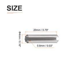 DTGN 4mmx20mm(DxL) Slotted Spring Pin - 50Pack - Good for Home Machine Fastener - 304 Stainless Steel Spring Dowel Tension Roll Pin - Silver