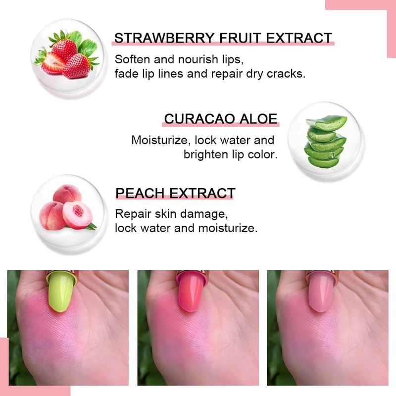 Bálsamo labial evpct – Set de 3 tonos rosa melocotón