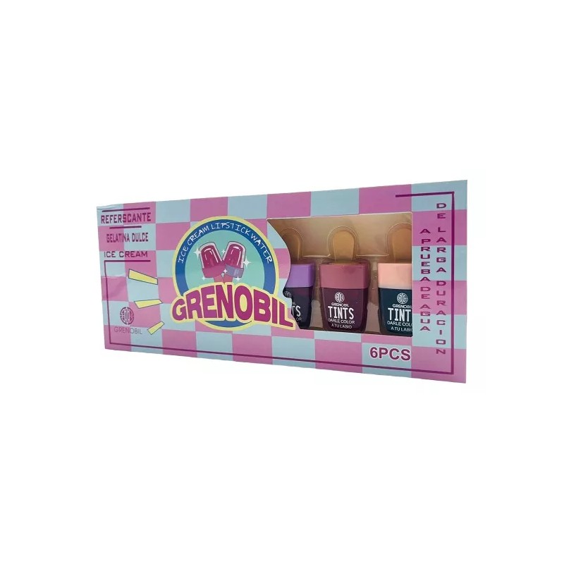 Grenobil Pack 6 Tintas Labios Indeleble Lip Tint Color Larga