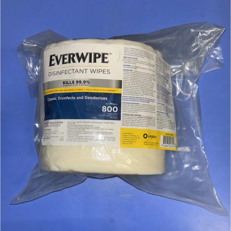 Everwipe Disinfectant Wipes Refill, 800ct- 8.0" X 6.0" Towelettes. SH1