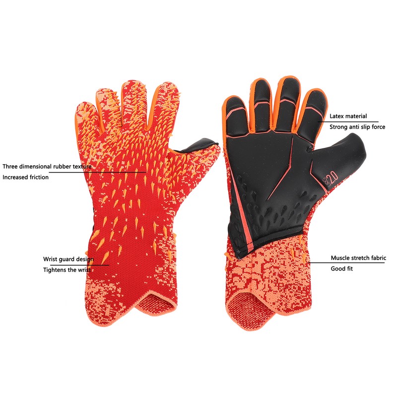 2pcs Soccer Gloves Nylon Polyurethane Fiber Latex Breathable Strong Grip