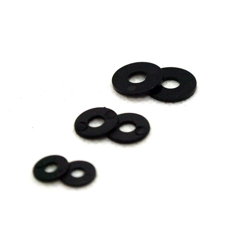 Black Nylon Penny Washers M5 x 15mm, 5.3mm Inner Diameter