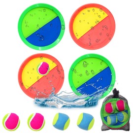 WanderGo Velcro Ball Game, Velcro Ball Set for Children, Beach Toy, Outdoor Games, Throwing Game, Children's Garden Toy, Catch Ball Game, Velcro Ball Game, 4 Balls, 3, 4, 5, 6, 7, 8, 9, 10 Years, Boys