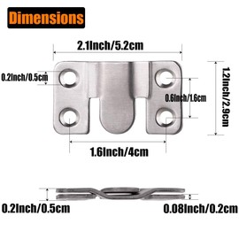 Furniture Flush Mount Bracket- Headboard Wall mount Hardware- Large Picture Hangers- Heavy Duty photo Frame Hook- Stainless Steel Interlocking Z Clips for Large Picture Display Art Gallery (4 Sets)