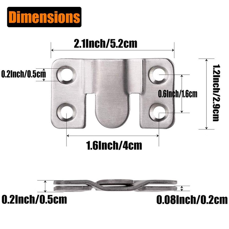 Furniture Flush Mount Bracket- Headboard Wall mount Hardware- Large Picture