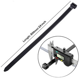 Long zip ties 24 inch heavy duty zip ties for outdoor use 50 pcs strong extra thick wire ties black cable ties uv resistant big industrial plastic tie wraps