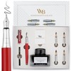 Wordsworth & Black Fountain Pen Gift Set, Includes Bottle, 6