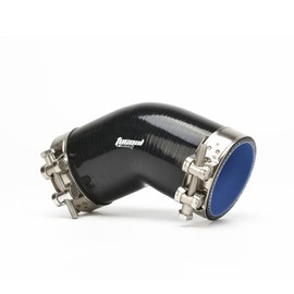 Tucool Racing Acoplador universal de codo de 4 capas de alto rendimiento de 45 grados, manguera de silicona turbo intercooler, longitud de 102 mm de grosor, 5 mm con abrazaderas de tornillo en T (negro, 70 mm)
