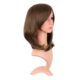 MapofBeauty 16 Inch/40 cm Side Bangs Synthetic fiber Hair High temperature Heat Resistant Fashion Bob Wig (Brown)