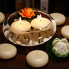 qinxiang 24 Pack Floating Candles, 3” Ivory Unscented Dripless Wax