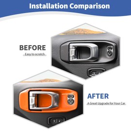 RT-TCZ for Jeep JL Inner Door Handle Bowl Cover Trim for Jeep Wrangler JL JLU Gladiator JT 2018-2024 Orange Interior Accessories 4pcs