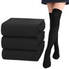 Candcamp 3 Pairs Black Thigh High Socks,Knee High Socks 45