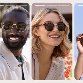 livho Rimless Trendy Polarized Sunglasses Men Women, Retro Sun Glasses for Men Women 2024, Semi Rimless UV Protection Shades