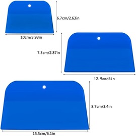 ZYSY Body Filler Spreaders, 6 Pcs Automotive Body Fillers Hard Plastic Spreaders Auto Body Spreader for Applying Fillers Putties Glazes Caulks and Paint (Blue)