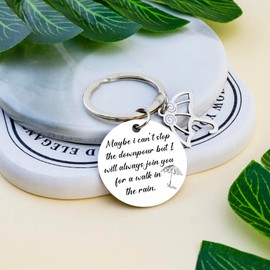 FAFQBING Best Friend Gift for Women Friendship Bestie Gifts for Women Unique Birthday Christmas Gifts for Sister Long Distance Gift for Bff Meaningful Keychain for Her-Maybe I Can'T Stop the Downpour