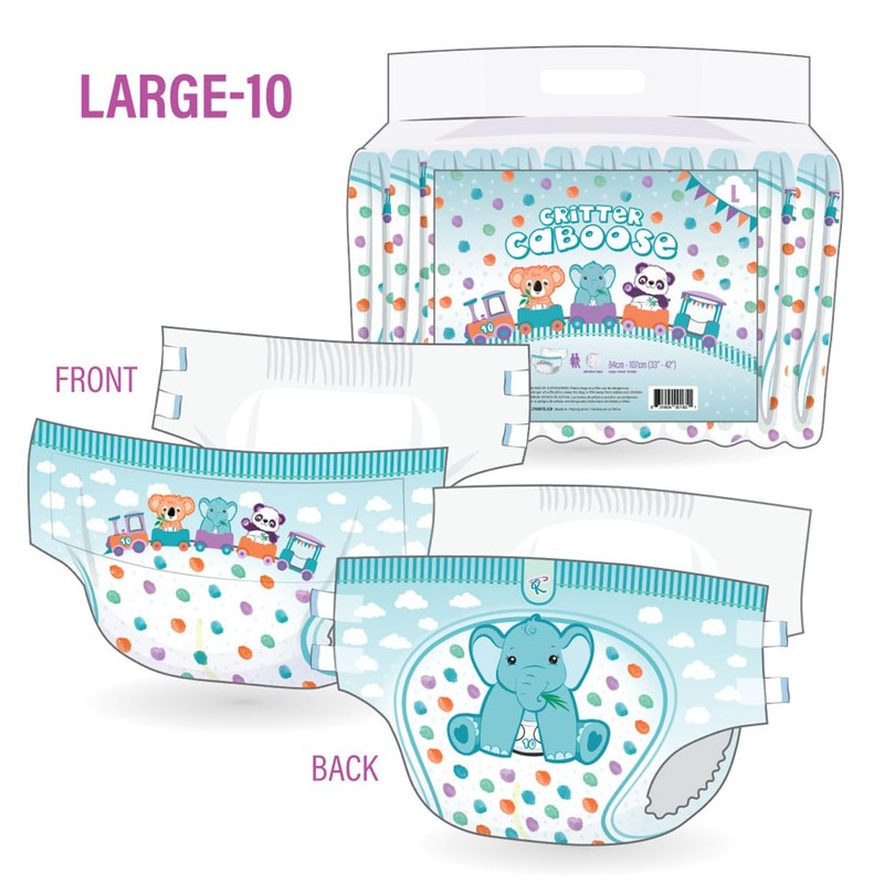 Rearz - Critter Caboose Brief Adult Printed Diapers Sample -