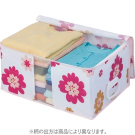 Astro 618-40 Storage Case, For Clothes, Flower Pattern, Antibacterial, Deodorizing, Non-woven Fabric, Storage Bag, Garment Case, Storage Box, Transparent Window, Handle Included