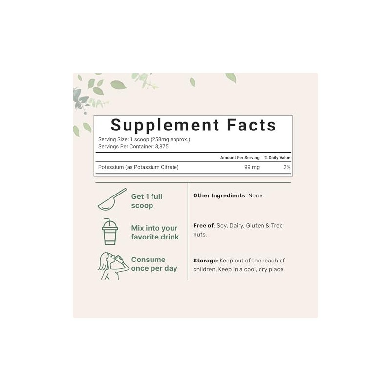 Micro Ingredients Us Origin Potassium Citrate Powder, 1 Kg (35