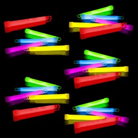 NEON FUN 25 Ultra High Power Glow Sticks 5 Colours Mix | 60 Minutes Intensive | 150 x 15 mm | Includes Safety Cords
