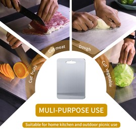 Titanium Cutting Board, Double Sided Titanium Cutting Board for Kitchen, Non Toxic Non Slip, Chopping Board, Dishwasher Safe, Easy to Clean