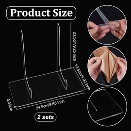 OLYCRAFT 2 Sets Plate Stands for Display 10x9.3x5 Inch Acrylic Book Display Stand Clear Acrylic Bowl Plate Holder Picture Frame Holder Decorative Table Top Easels for Platter Picture Book