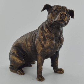 Fiesta Studios Staffordshire Bull Terrier Bronze Effect Statue Home Decor Pet Gift Ideas H15cm
