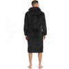 Snuggaroo Mens Soft Fleece Hooded Dressing Gown - Black/Black -