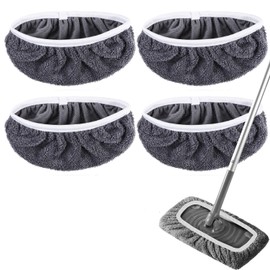 Reusable Microfiber Mop Pads Dry Sweeping Cloths Compatible with Swiffer Sweeper Mop Wet Mopping Cloths Refill for Mopping Floors (4 Pack, Mop is not Included)