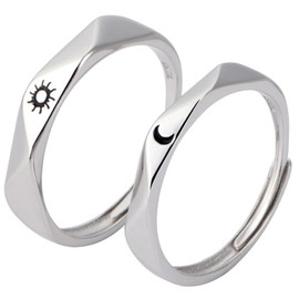 BESPORTBLE 1 Pair Couple Sun and Moon Rings Rings for Couples Matching Engagement Jewelry Stylish Wedding Bands for Him and Her for Special Moments