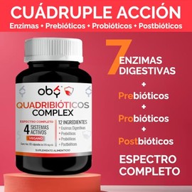 OBY Probióticos con Prebióticos Postbióticos y Enzimas 65 cápsulas