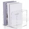 Suzile Scalloped Acrylic Magazine File Holder, 3-Compartment 4mm Thick, Clear