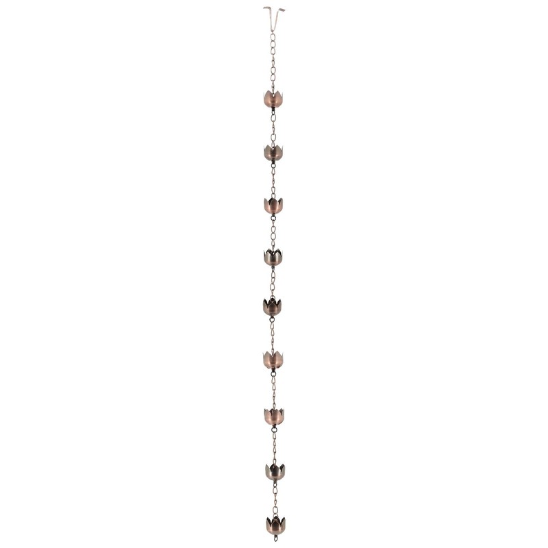 Arcadia Garden Products RC04 Rain Chain, Bronze Metal with Brushed