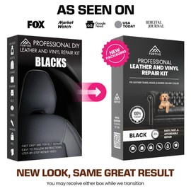Professional Black Leather Repair Kit for Furniture, Couches, Boots, and Purses, Scratch Repair and Car Leather Restoration, All-Inclusive Vinyl Repair Kit, Quick and Easy to Use