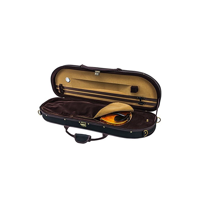 SKY Lightweight Half Moon Shaped Violin Case 4/4 Size (Black/Brown)