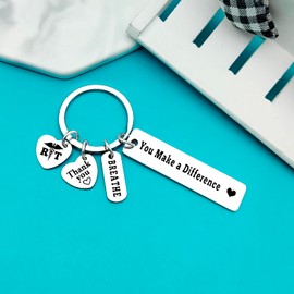 Xiahuyu Respiratory Therapist Gift Respiratory Therapist Keychain You Make A Difference Keychain Respiratory Therapist Appreciation Gift RT Graduation Gift RT Student Gift RT Week Gift