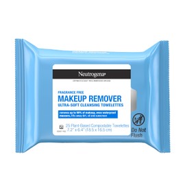 Neutrogena Neutrogena Fragrance-Free Makeup Remover Wipes, Daily Facial Cleanser Towelettes, Gently Removes Oil & Makeup, Alcohol-Free Makeup Wipes, 25 ct